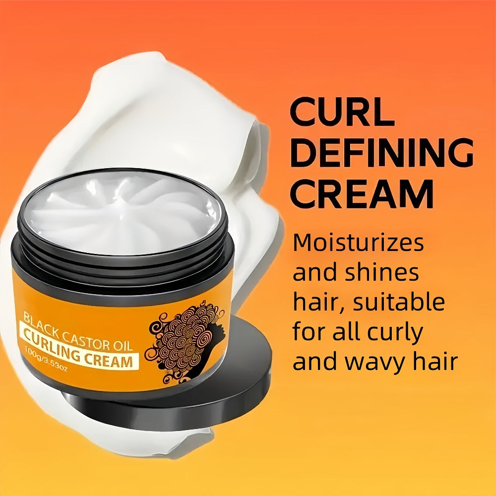 Castor Oil Curl Defining Cream 2-Pack — Deep Moisture Repair Curl Styler with Rosemary & Coconut Oil, Frizz Control, Elastin Boost for Wavy Curly Coarse Hair, Holiday Gift Set - product image 8