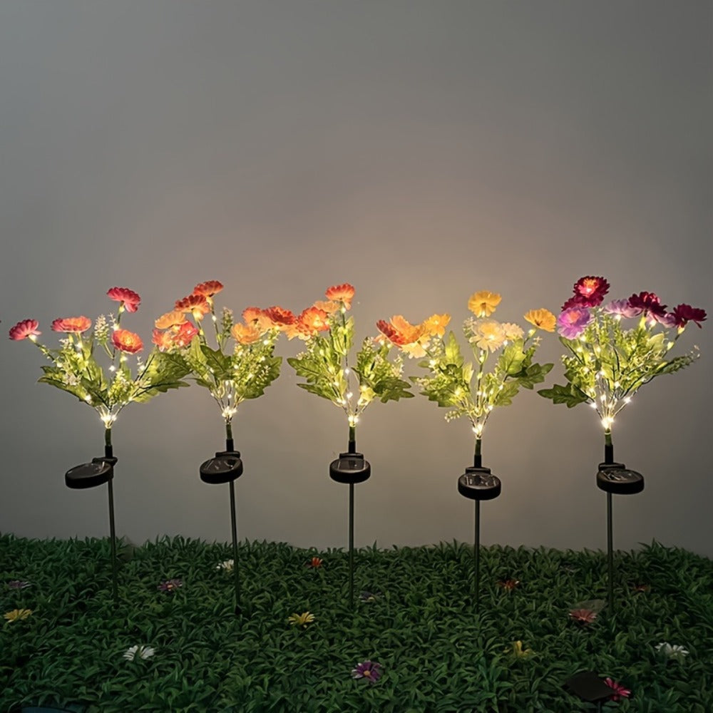 Solar Garden Lights Outdoor Waterproof – 5pcs Simulated Snow Lotus Flower LED Stake Lights for Lawn, Garden, Pathway, Courtyard, Patio Decor, Warm White Glow, Holiday Gift - product image 8