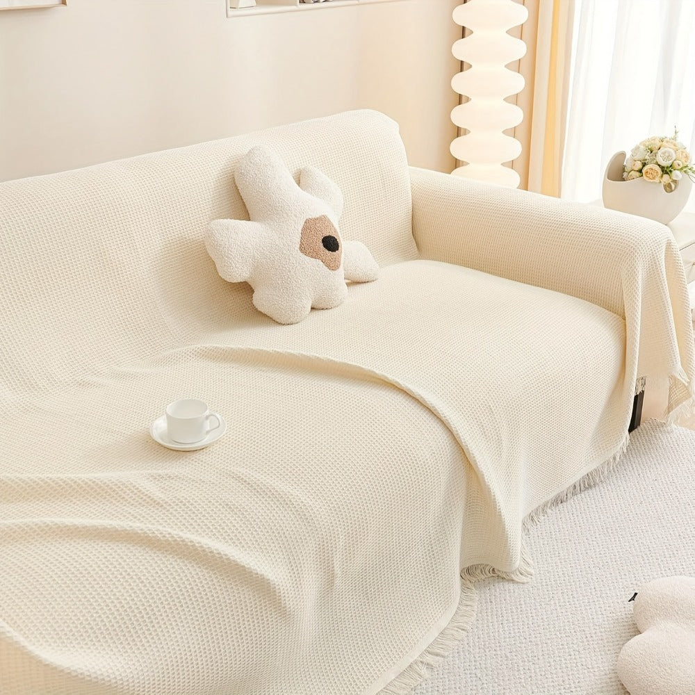 Sofa Throw Cover with Tassels Scratch Resistant Breathable Couch Blanket Slipcover Multifunctional All Season Settee Cover for Living Room Bedroom - Multiple Sizes and Colors - product image 6