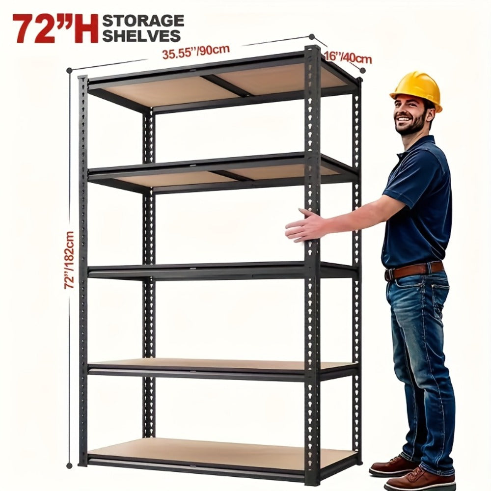 Heavy Duty Metal Shelving Unit 72 Inch – 400 lbs Per Shelf Adjustable Steel Storage Rack for Garage, Warehouse, Home & Office, Industrial Style Utility Shelf, Easy Assembly - product image 3