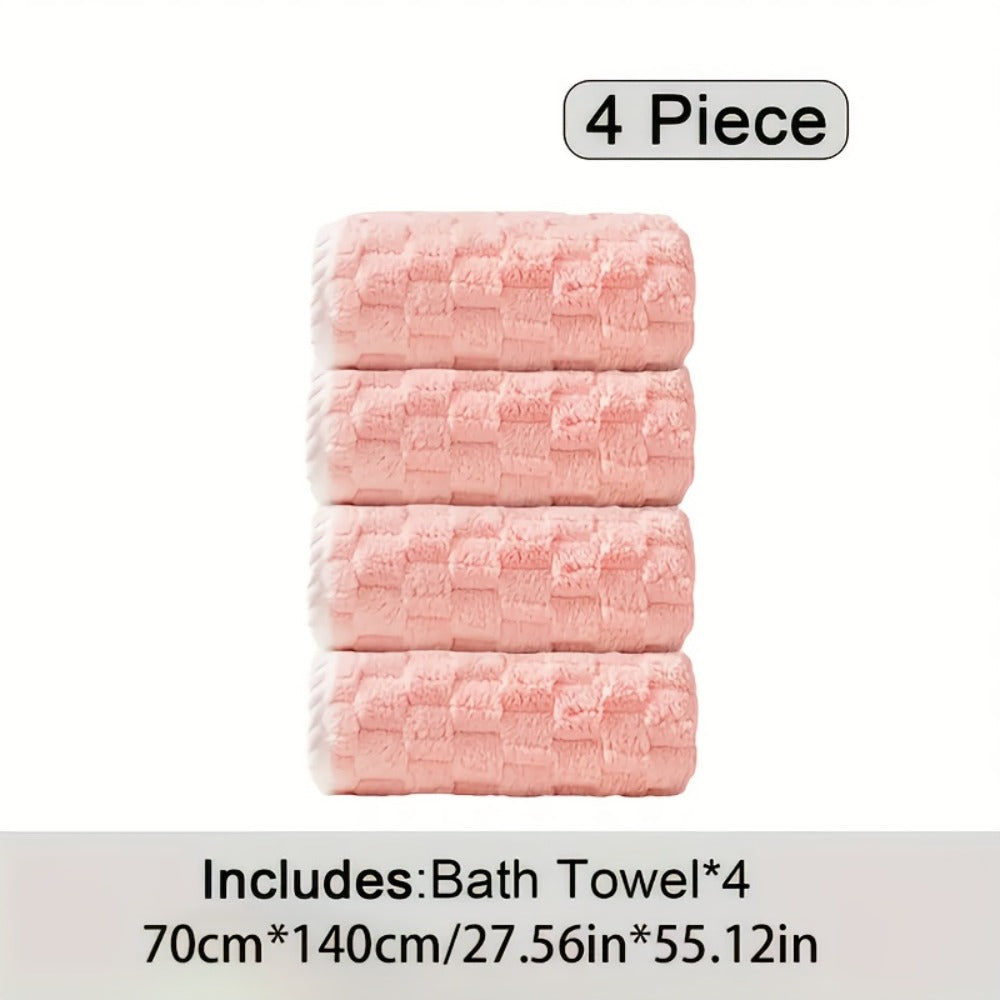 Waffle Weave Bath Towels Set 4 Pack or 8 Pack - Ultra Soft Super Absorbent Quick Dry Microfiber Moire Textured Towels | Spa Gym Travel Daily Use | Multi-Color Sets Gray Pink Blue B - product image 7