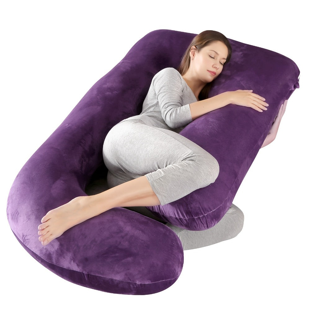 Maternity Pillow Full Body Pillow J-Shaped Pregnancy Pillow with Removable Cover Back Leg Tummy Support Multiple Styles & Sizes - product image 5