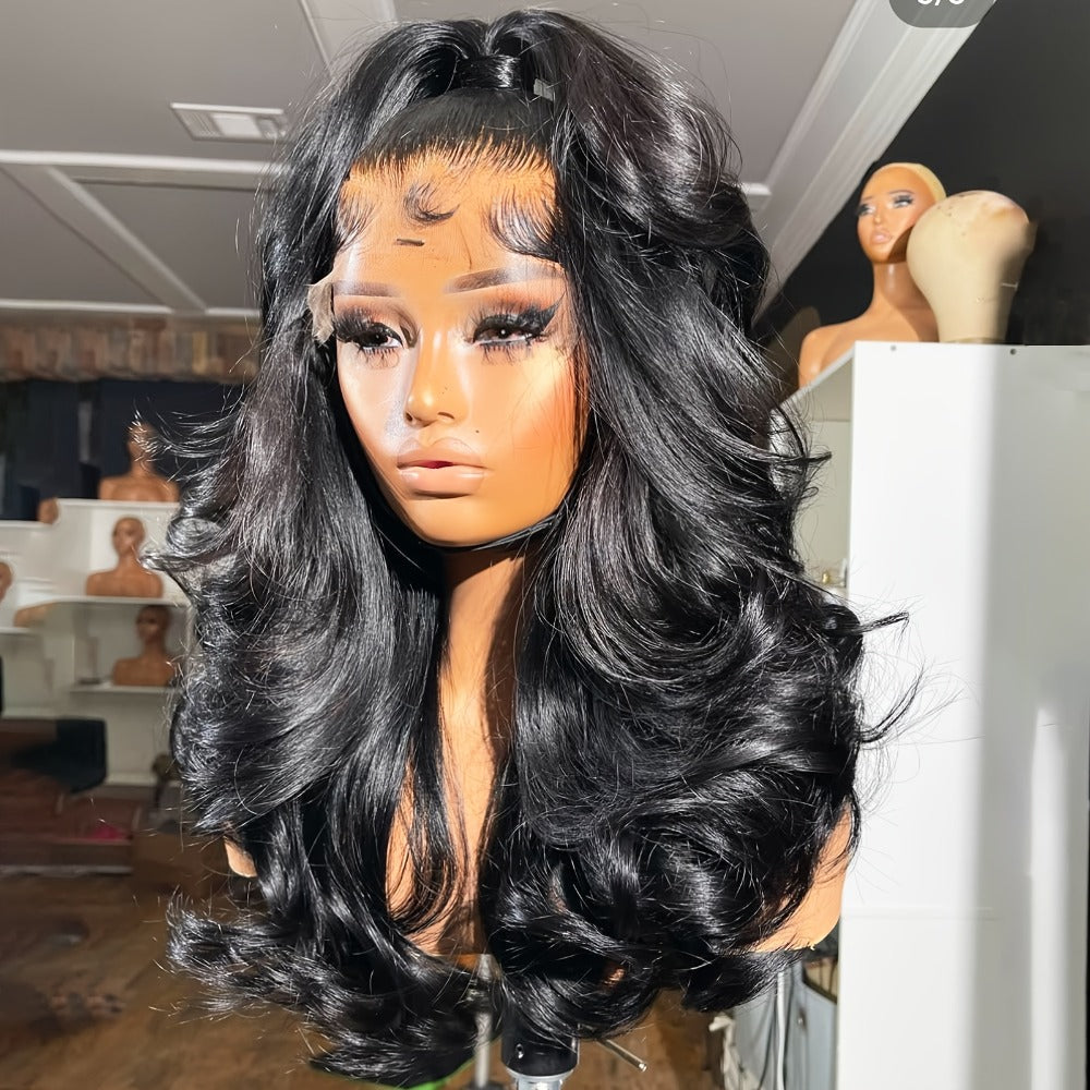 Body Wave Lace Front Wig 13x4 HD Transparent Lace 30 Inch Human Hair Glueless Bye Bye Knots Pre Plucked Natural Hairline for Women All Skin Tones Wear and Go - product image 4