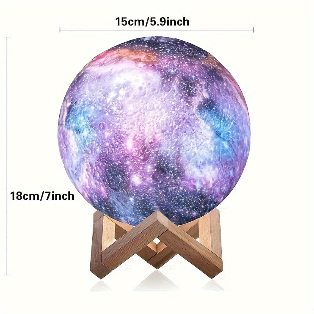 3D Moon Lamp 16 Colors LED Night Light with Remote Control USB Powered Solid Wood Stand 16 Inch Colorful Ball Galaxy Lamp for Bedroom Home Decor Unique Birthday Gift Kids Adults - product image 11