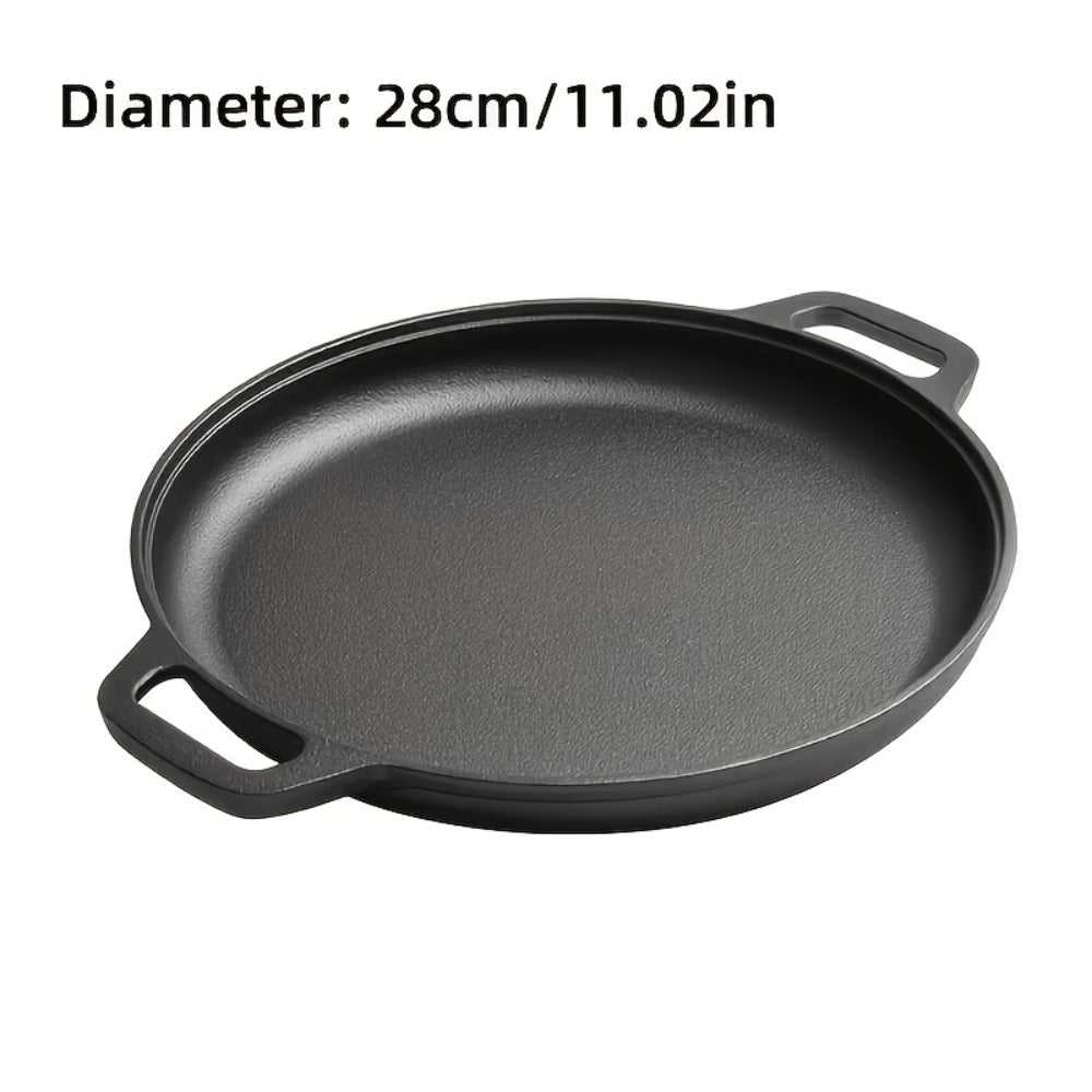 Cast Iron Skillet 11 Inch Pre-Seasoned Round Grill Pan with Dual Loop Handles – Even Heating for Oven, Stovetop, Campfire & Grill | Heavy-Duty Kitchen Cookware for Pizza, Steak & M - product image 4