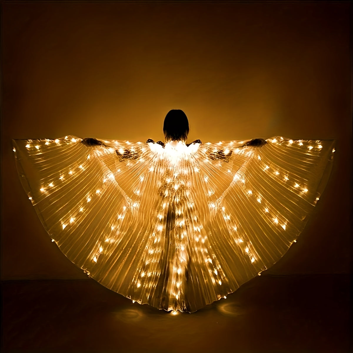 Light Up Belly Dance Performance Dress for Women Halloween Christmas Mardi Gras Rave Stage Show White Purple Warm White | LED Feather Dance Costume Glowing Luminous
