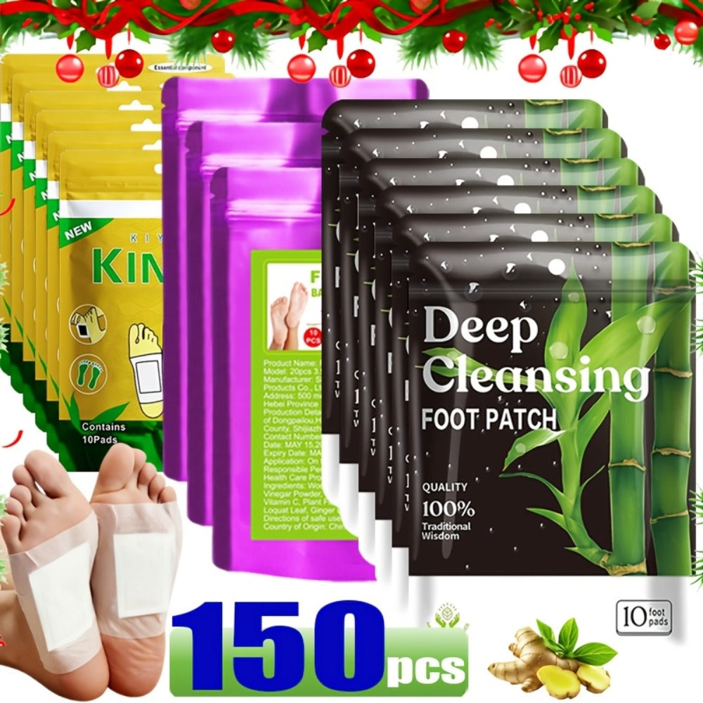 Foot Detox Pads Value Set 50pcs & 150pcs – Bamboo Vinegar & Ginger Deep Cleansing Overnight Patches, Alcohol-Free Natural Plant Formula, Green Golden Lavender Variants, Foot Care G - product image 3