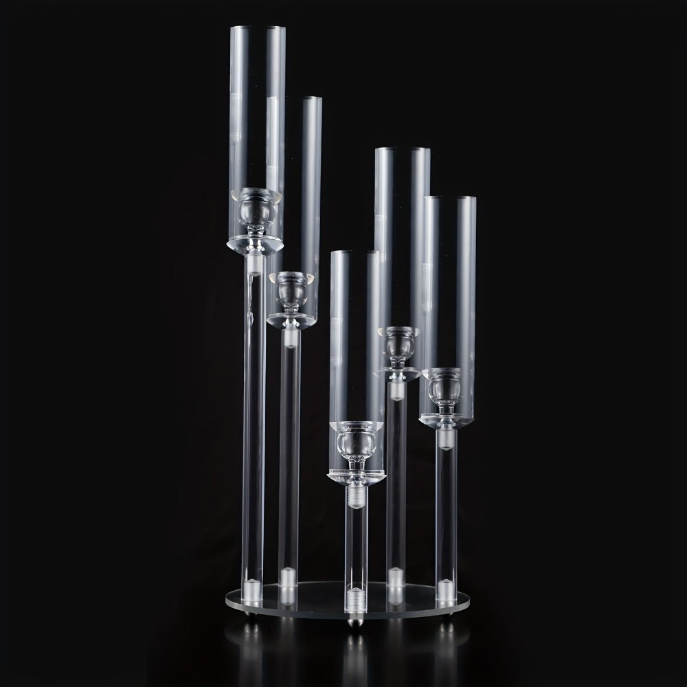 Acrylic Candelabra Candle Holder – Clear Crystal 5-Arm & 6-Arm Taper Candlestick Holders for Wedding Centerpiece, Dining Table, Party & Anniversary Decor - product image 7