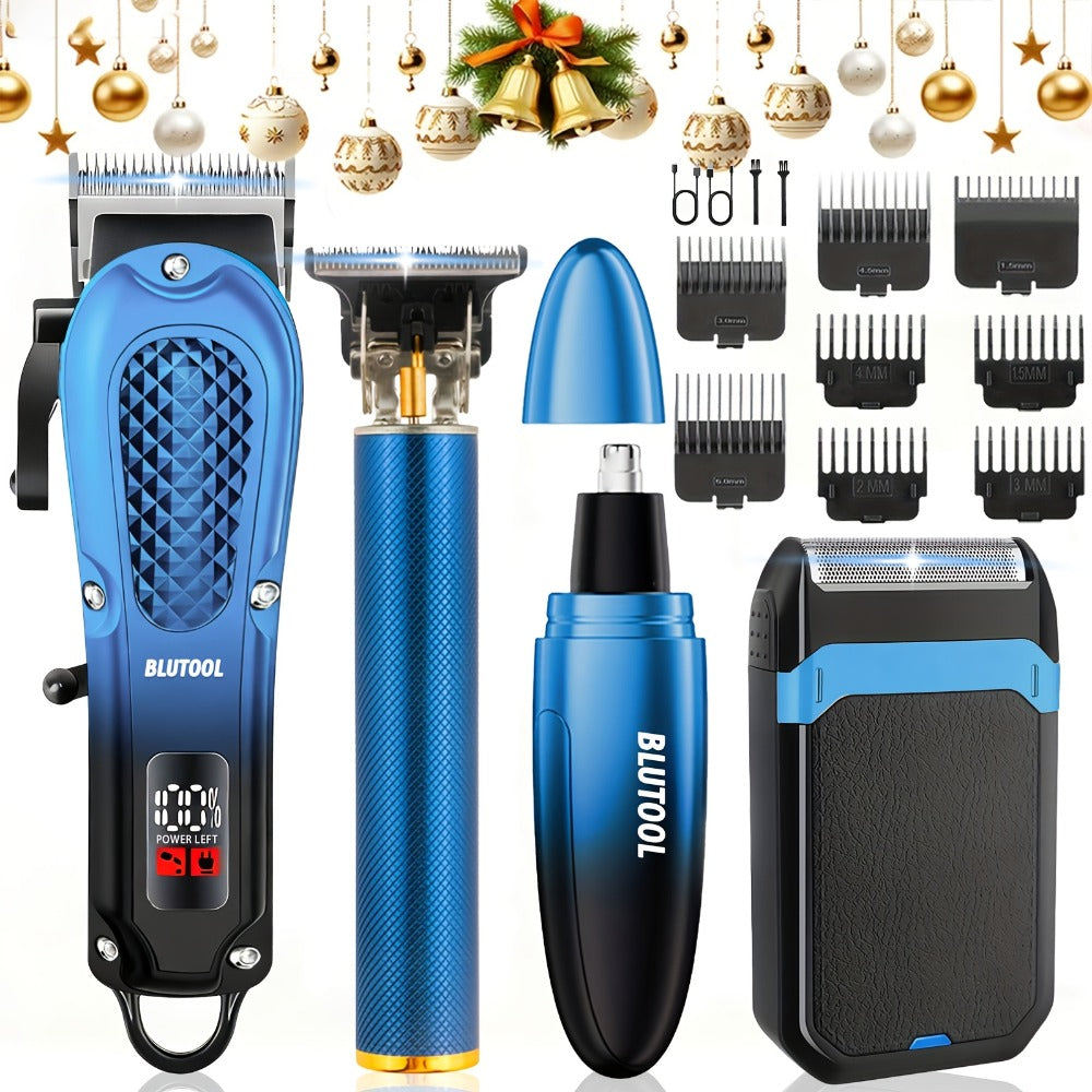 Multi-Piece Hair Clipper Kit for Men – USB Rechargeable Cordless Electric Trimmer Set, 2-Piece & 4-Piece Home Travel Barber Tool, Black Blue Gold Grooming Gift - product image 11