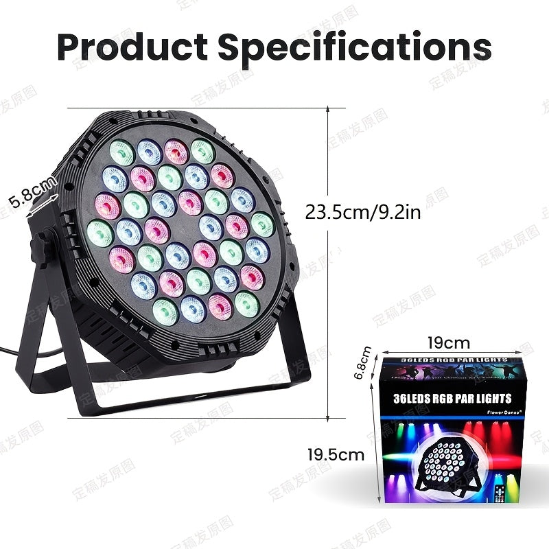 10 pc 36LEDs Stage Par Lights RGB LED Par Lights Sound Activated Auto Play By Remote & DMX Control Party/lights That Sync with Music/lights for Decoration/lights