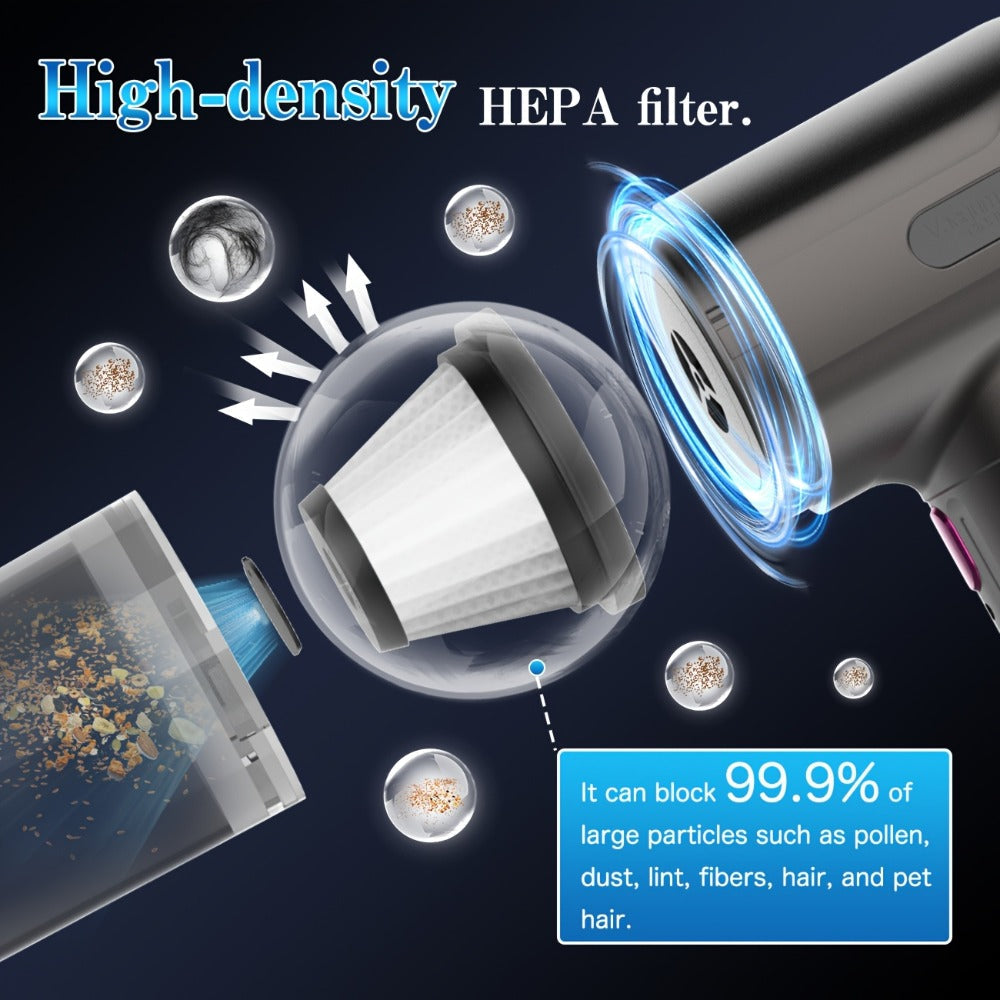 Cordless Car Vacuum Cleaner USB Rechargeable – Powerful Handheld Vacuum with Blow & Suction, Multiple Accessories for Car, Home, Office & Outdoor Use, Portable Strong Suction Auto  - product image 6