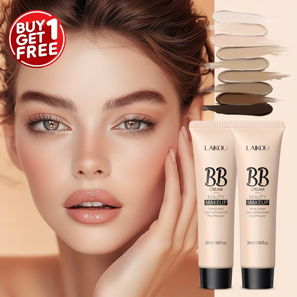 BB Cream 2 Pcs Set Waterproof – Pore-Minimizing Full Coverage Foundation with Blemish Concealer & Glycerin Hydration, 9 Shades for All Skin Types, 30ml Each, Skincare Makeup Hybrid - product image