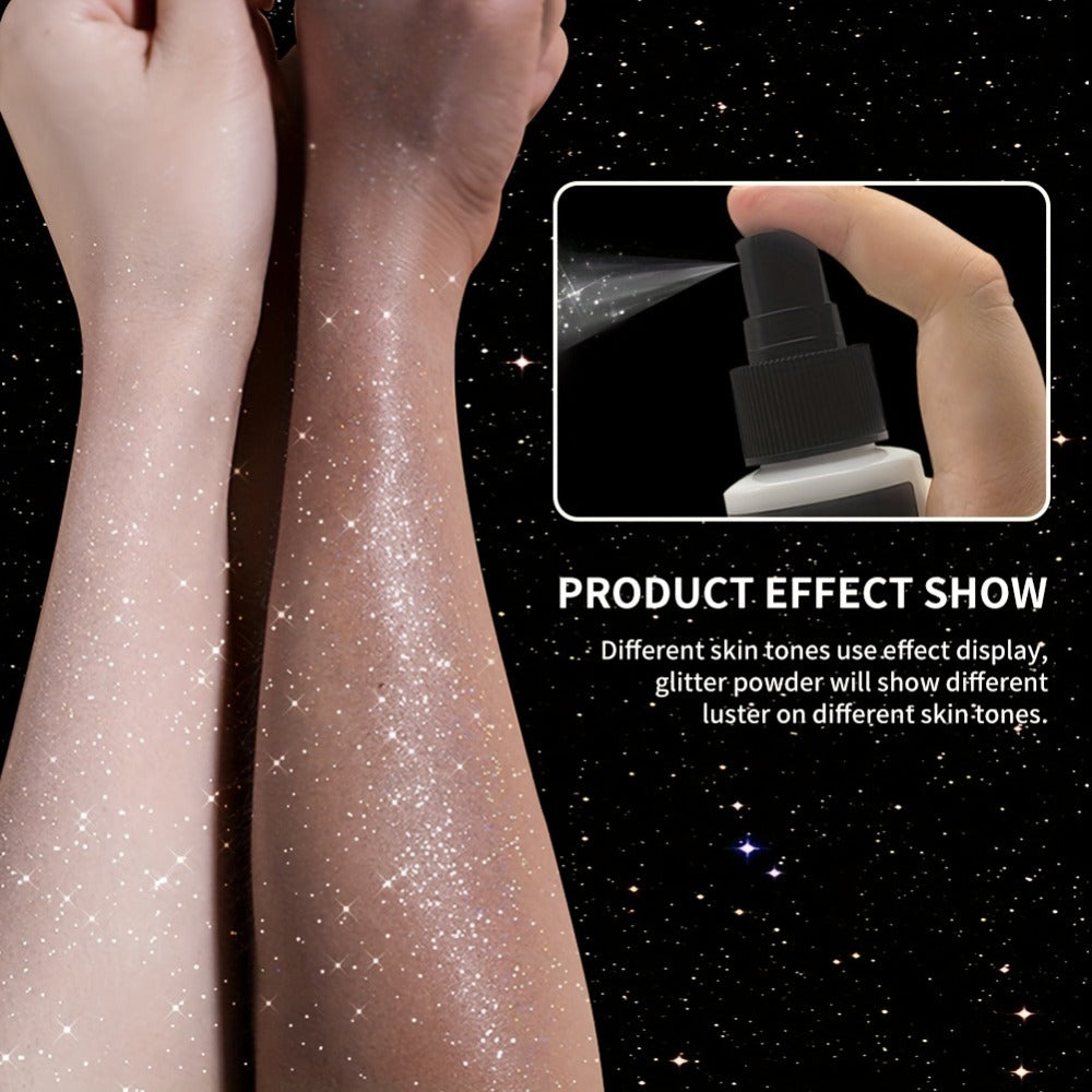 Body Shimmer Spray for Women – Star-Shaped Glitter Sparkle Mist 100ml Hydrating Formula for Body Hair & Clothes, Daily Wear Festival Rave Photoshoot Glow - product image 11