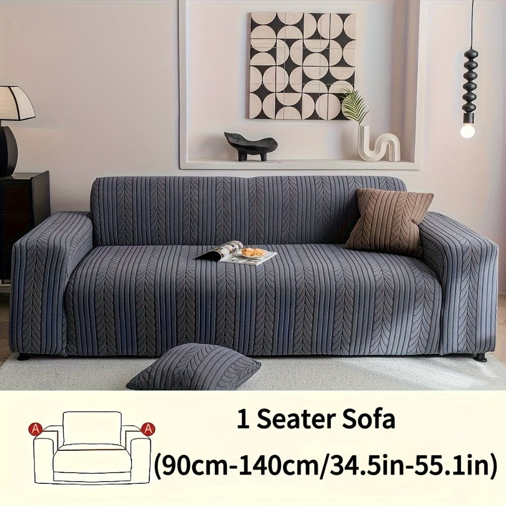 Sofa Cover Stretchy Washable Slipcover for 1 2 3 4 Seater Couch, Zigzag Textured Fabric, Scratch Slip Resistant Furniture Protector, Cream White Light Grey Dark Gray Coffee Brown - product image 15