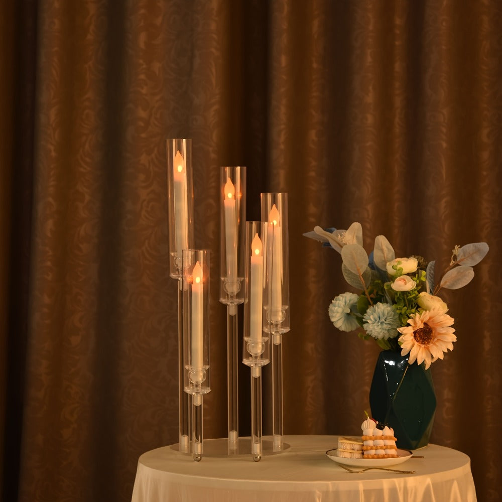 Acrylic Candelabra Candle Holder – Clear Crystal 5-Arm & 6-Arm Taper Candlestick Holders for Wedding Centerpiece, Dining Table, Party & Anniversary Decor - product image 15