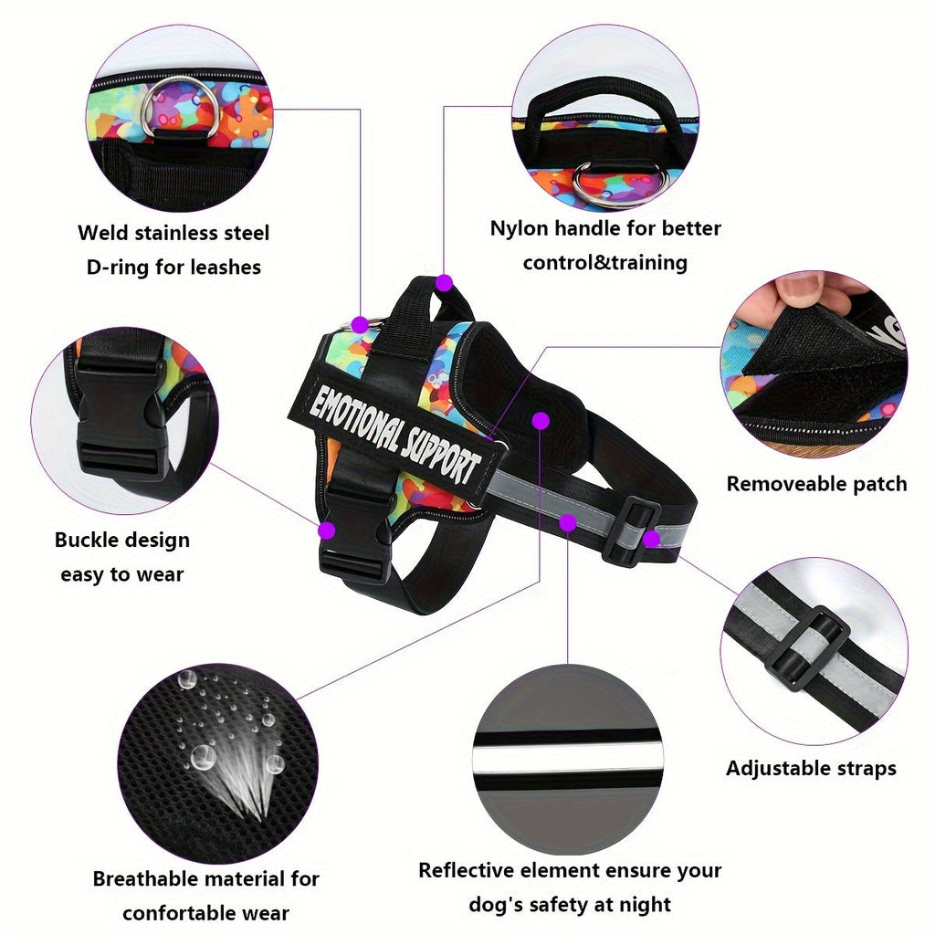 Adjustable No-Choke ESA Pet Harness for Easy Walking & Training, XS to XXL, 11 Colors | Emotional Support Dog Harness No-Pull Reflective Vest with Handle - product image 4