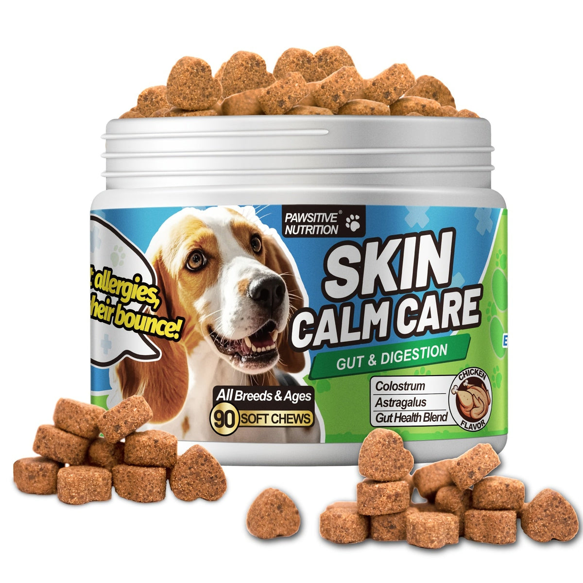 6 Billion CFU with Bovine Colostrum & Astragalus Root, Gut Health & Immune Support, Chicken Flavor, 90 Chews for All Dogs – Dog Probiotic Chews - product image 3