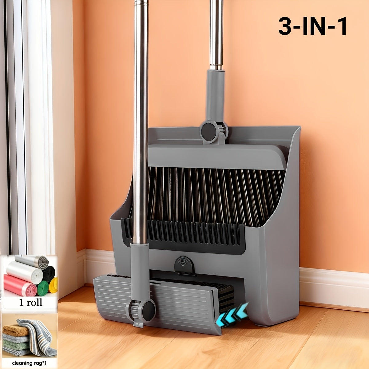 2-In-1|3-In-1|4-In-1 Household Broom with Dustpan Floor, Brush Set Foldable Broom with Dustpan Combo Set and Brush Household Cleaning Tool Set - product image 20