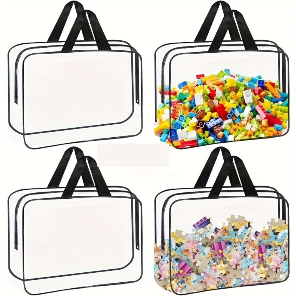 Clear PVC Storage Bags Set of 4 - Transparent Zipper Organizer Bags, Foldable Portable Multi-Use Storage for Home Travel - product image 2