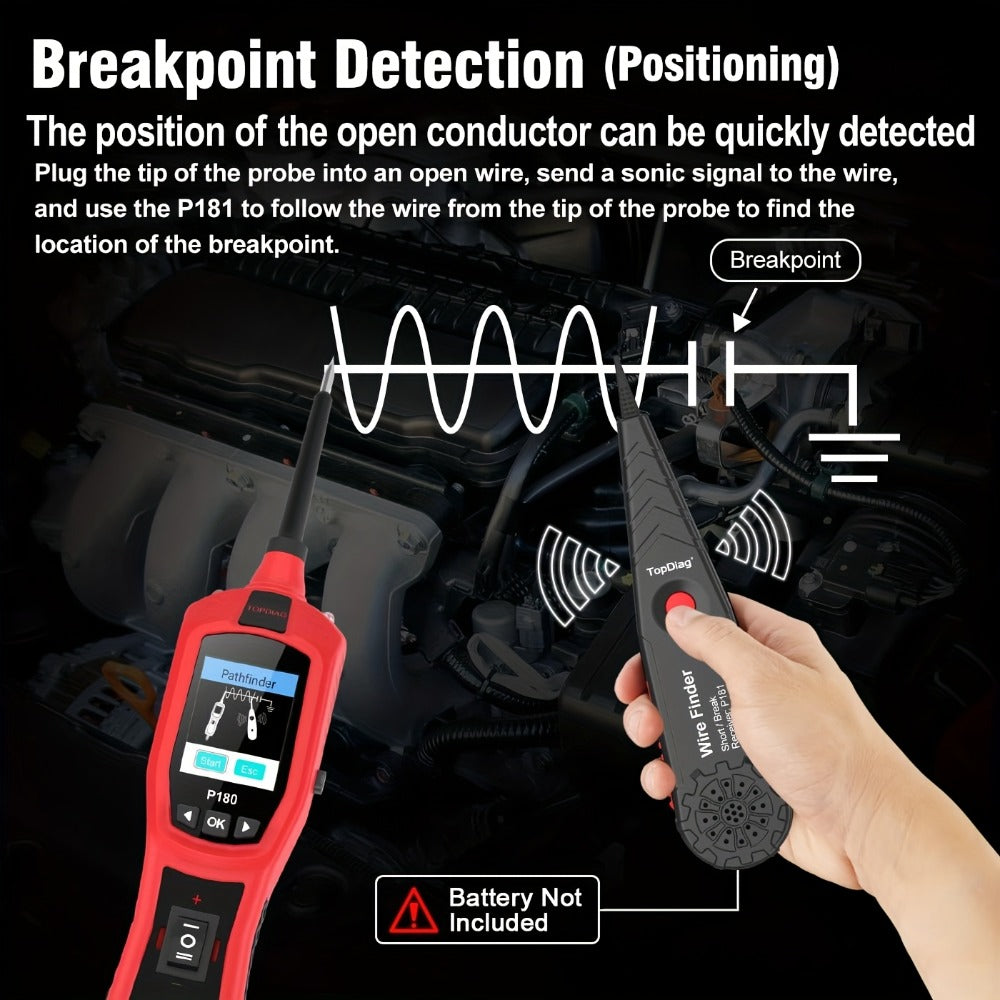 Automotive Circuit Tester P180 Multimeter | Breakpoint Localization Battery Diagnosis AC DC Voltage Fuel Injector Tester 6-30V | Car Electrical System Diagnostic Tool with TFT Colo - product image 3