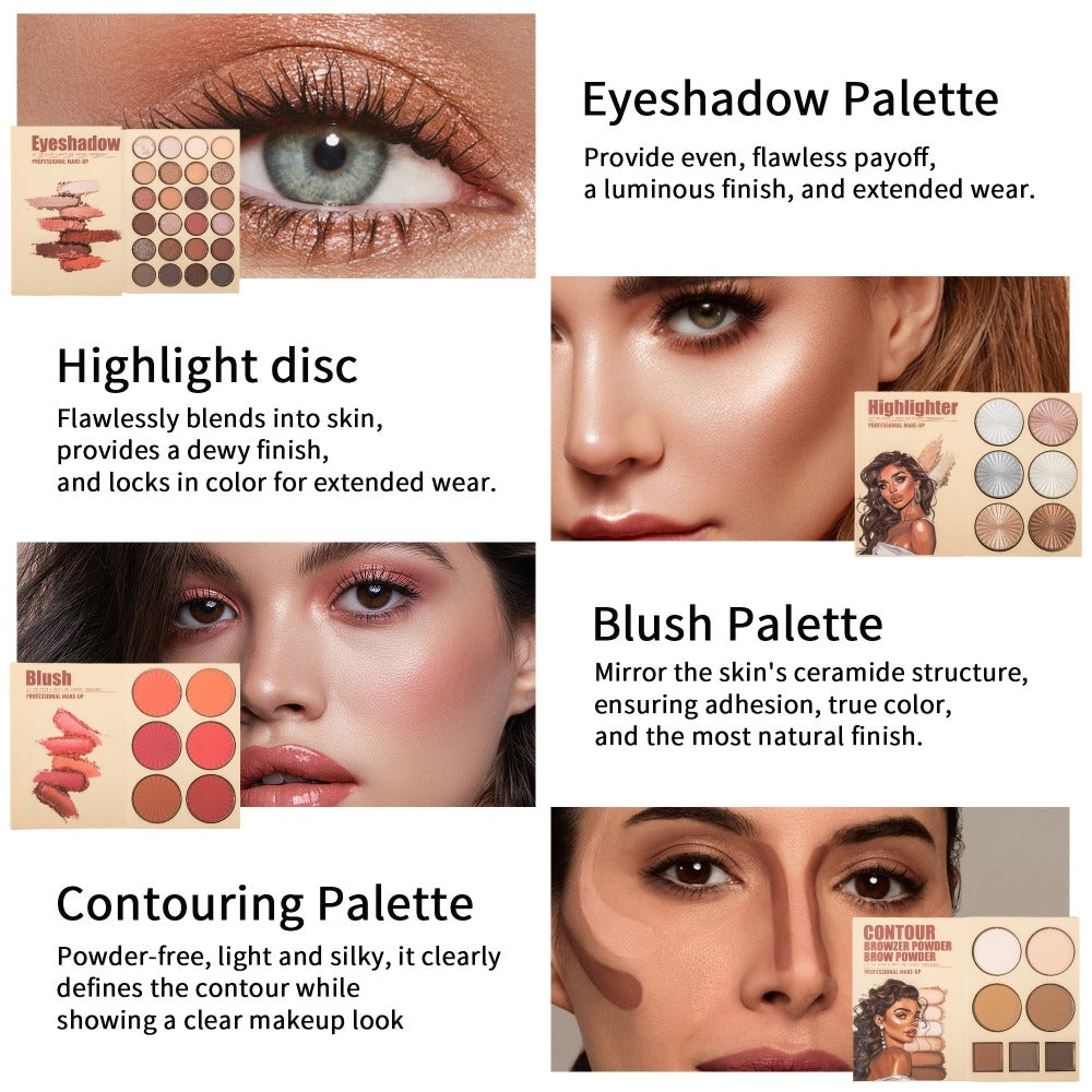 43-Color Eyeshadow Palette Book-Style Folding All-in-One Matte Shimmer Glitter Contour Blush & Highlighter – Multifunctional Makeup Palette for All Skin Tones Everyday & Special Oc - product image 6