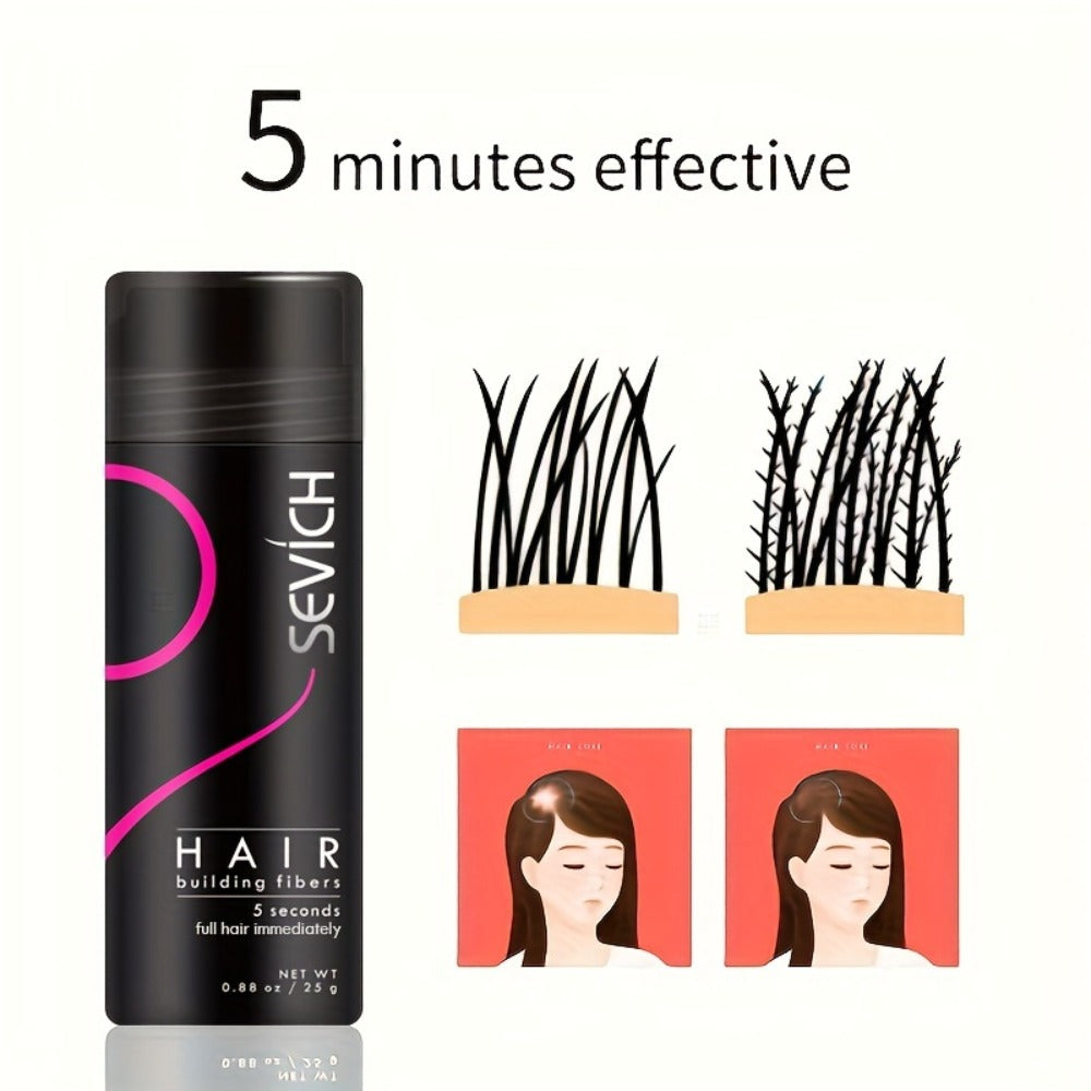 Hair Building Fibers with Spray Head 2-Pack Set - Instant Thickening Powder for Thinning Hair, Conceals Hair Loss, Bald Spots & Receding Hairline, Black Dark Brown Medium Brown - product image 2