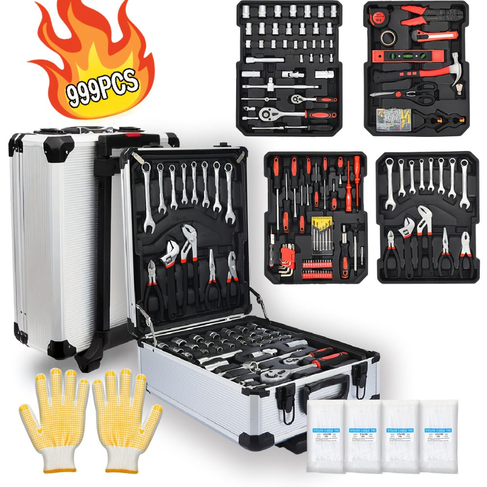 Ratchet Socket Wrench Set with Handle – 50/53/96/123/218/999PCS | 3/8" Drive CR-V Steel | Metric & Imperial Sizes | Car Maintenance, Boat & Home Repair Tool Kit for Mechanics - product image 7