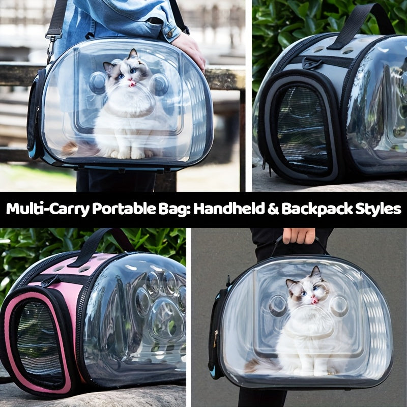 Airline Approved Clear Window Pet Bag with Ventilated Side Panels, Foldable Frame, Sturdy Outdoor Travel Carrier for Small Medium Cats, S & L, 4 Colors - product image 3