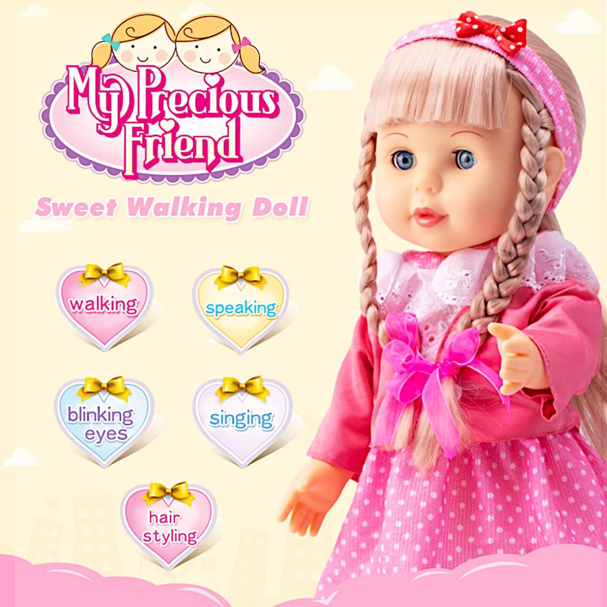 Walking Talking Doll Sonic Control 12 Inch Blonde Princess | Clap Activated Sings Walks Talks, Blinking Blue Eyes, Interactive Electronic Baby Doll, Birthday - product image 11