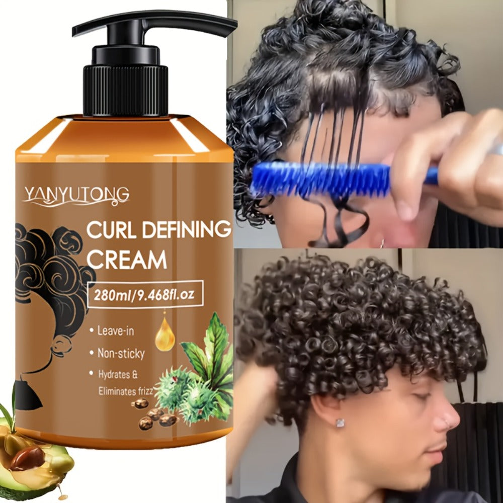 Curl Setting Cream with Castor Oil 280ml - Moisturizing Long-Lasting Curl Definition & Frizz Control, Non-Greasy Lightweight Formula for Wavy, Curly & Straight Hair, Women & Men - product image 2