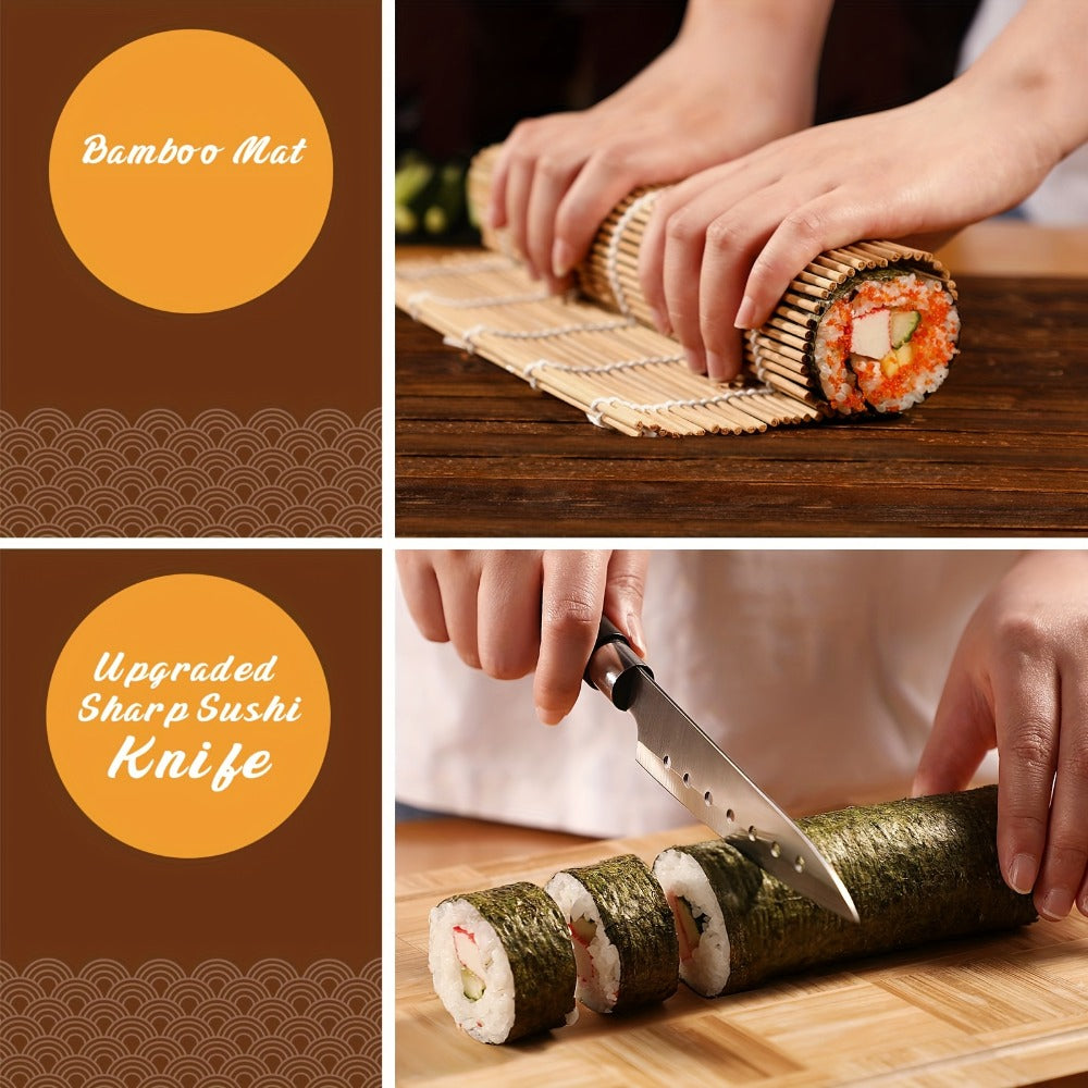 Sushi Making Kit 22-in-1 with Bamboo Rolling Mats Chef Knife Triangle Nigiri Gunkan Molds Chopsticks Beginner Guide – Complete DIY Sushi Set for Home Kitchen Japanese Cooking Gift - product image 9