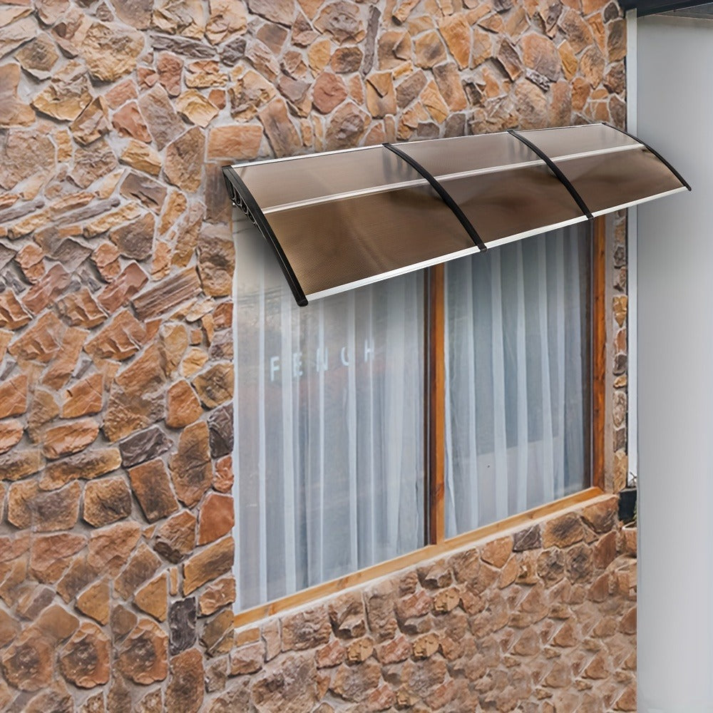 Door Window Awning Canopy 120x38 Inch Polycarbonate Rain Sun UV Snow Shield with Aluminum Bracket Easy Install Outdoor Porch Patio Entrance Shelter - product image 8
