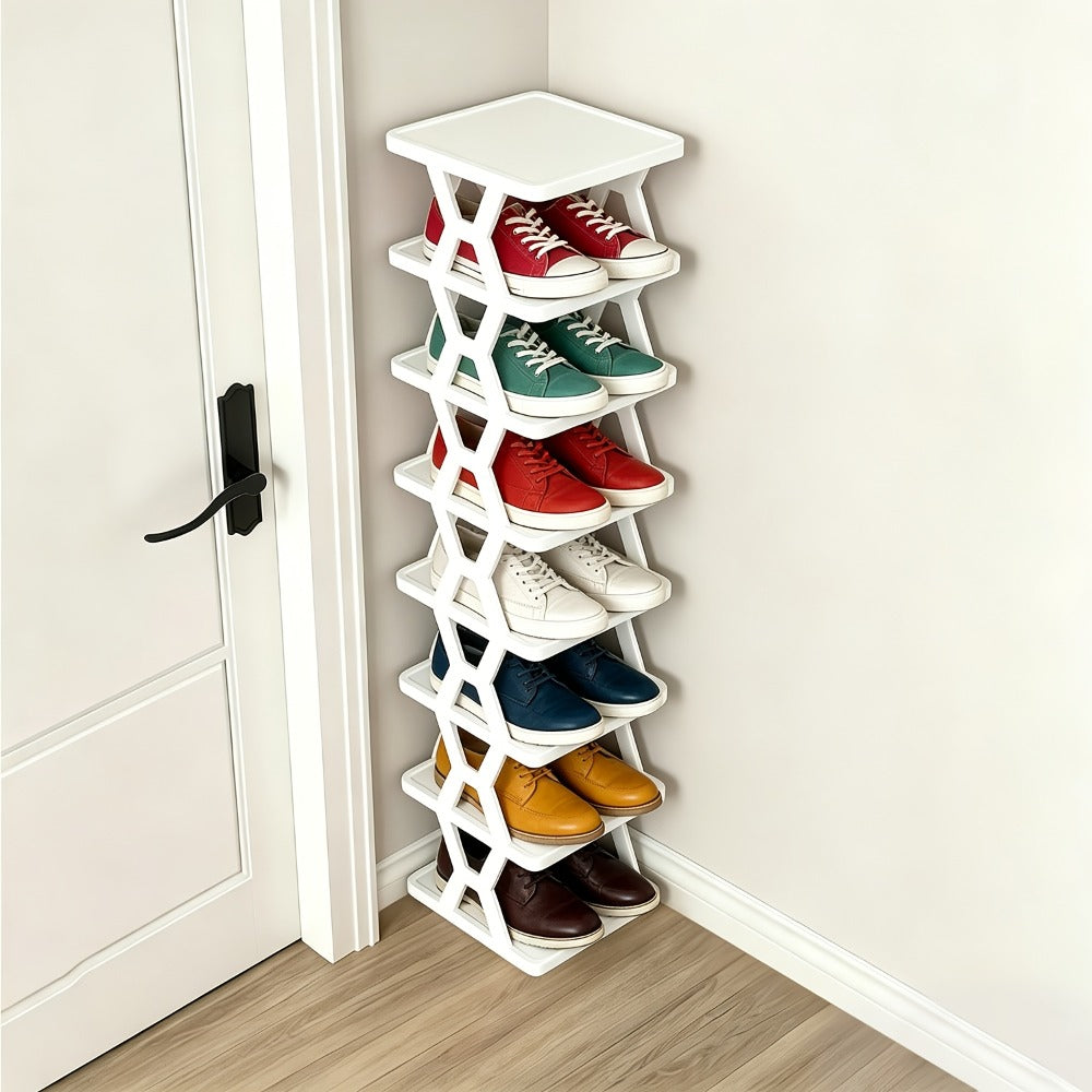Shoe Rack Organizer 6 or 9 Tier - Space Saving Folding Shoe Rack for Hallway Doorway Bedroom Dorm, Narrow Entryway Shoe Storage, Black or White - product image 10