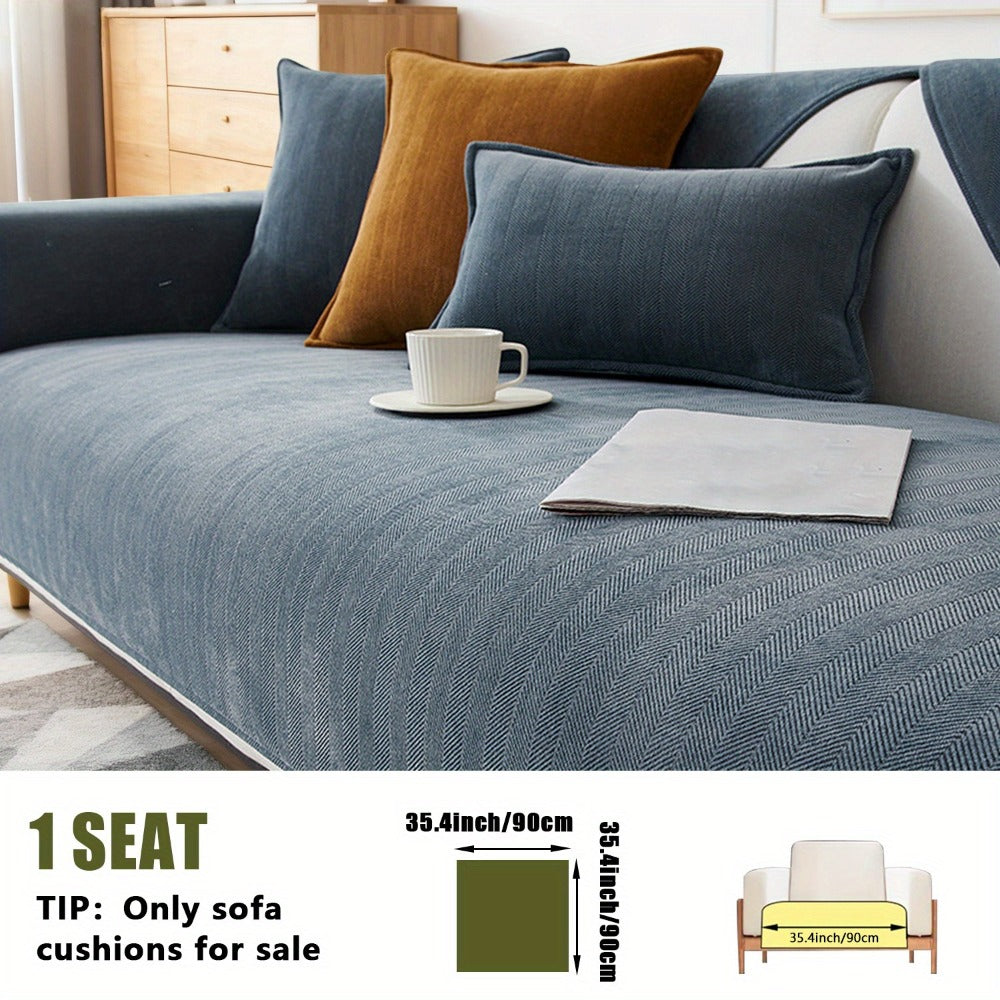 Chenille Ribbed Sofa Cover - Pet Friendly Non-Slip Machine Washable Soft Stretch Slipcover for 1-4 Seater Sectional Sofa Living Room Bedroom Office, 9 Colors - product image 47