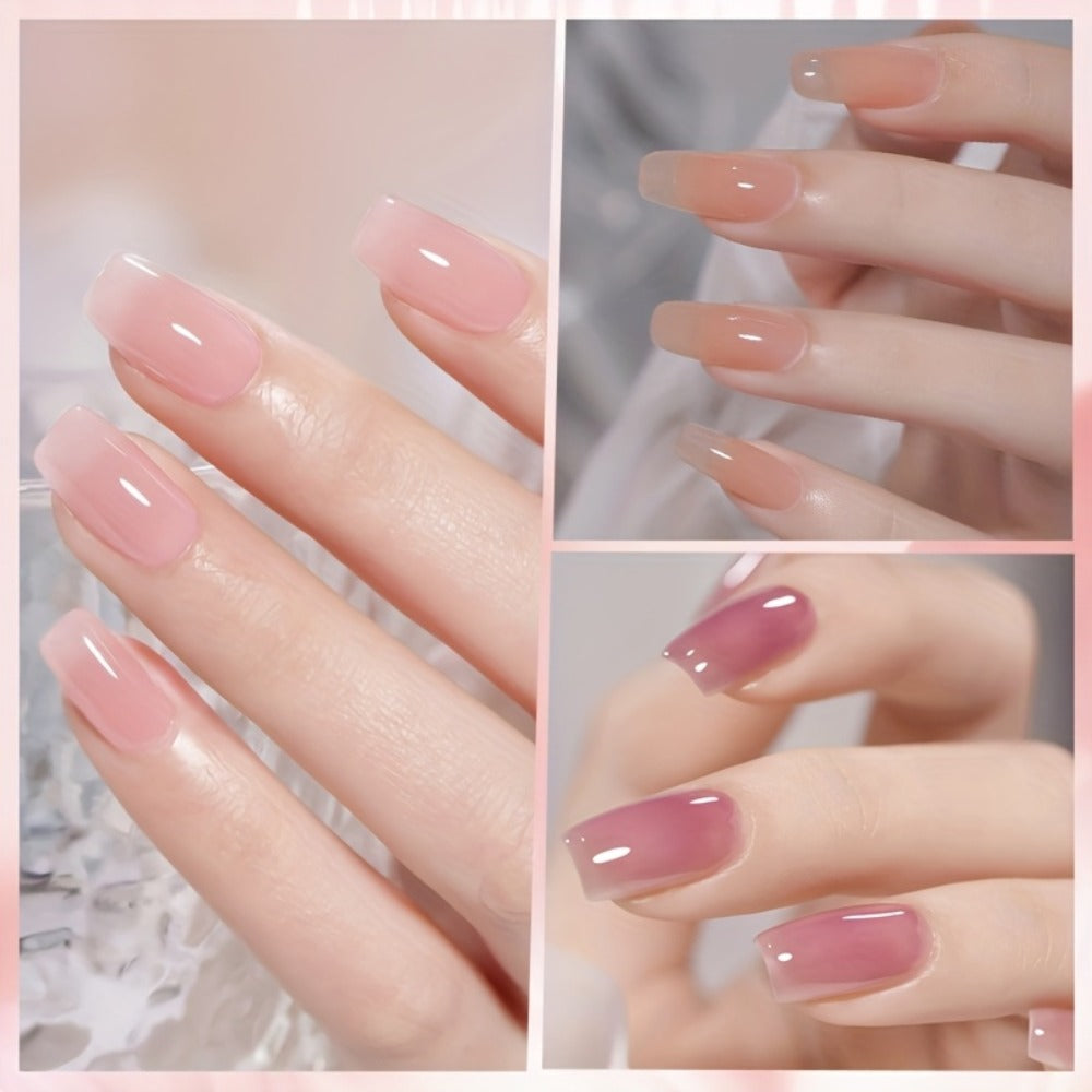 Nude Jelly Gel Nail Polish 10ml Skin Tone Transparent Finish – Semi-Permanent Soak-Off UV LED 30-Day Wear, Jade Nail Art Minimalist Natural Look for Women, Shades JN05 JN68 JN75 JN - product image 12