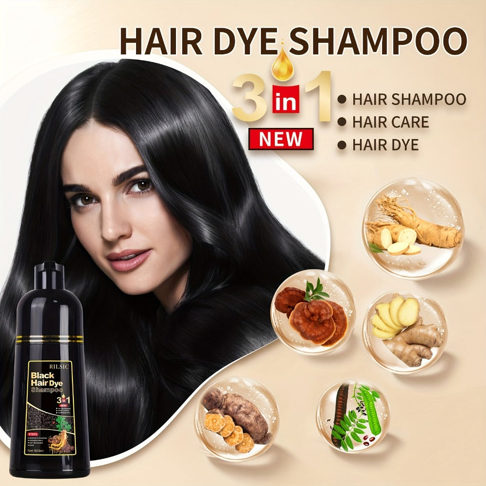 Gray Hair Coverage Shampoo 3-in-1 Hair Dye Shampoo 3-Pack | Herbal Natural Formula Color in Minutes | Long-Lasting Black Brown Chestnut Brown | No Mixing Easy Home Hair Color for M - product image 8
