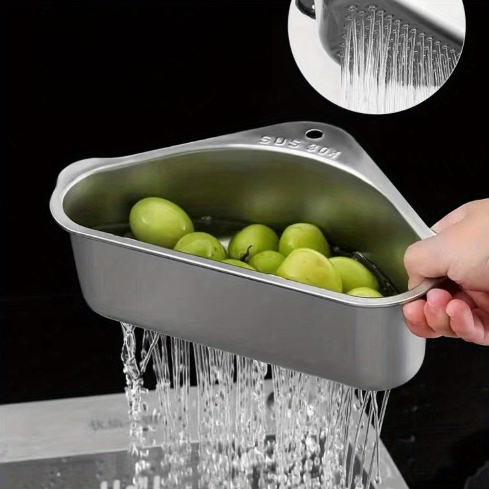 Kitchen Drain Strainer Basket 304 Stainless Steel Triangular Corner Sink Filter – Food Scrap & Leftover Catcher for Kitchen Sink & Wash Basin, Rust-Proof Easy Clean Drain Basket Si - product image 9