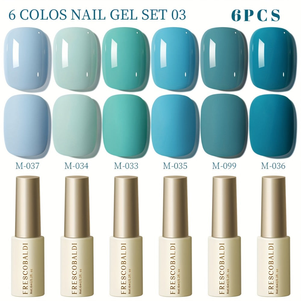 Solid Color Gel Nail Polish Set 6pcs Self-Leveling Soak-Off UV LED High Gloss Chip-Resistant – Popular Salon Shades for Daily Manicure, 8 Color Palettes Available, Nail Art Gift fo - product image 3