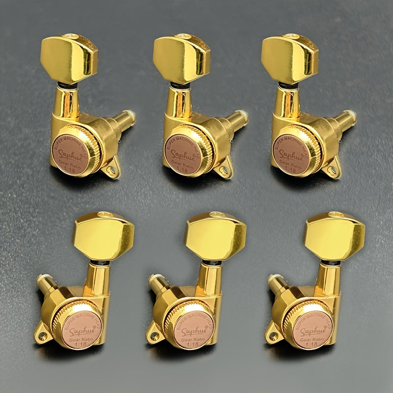 6pcs SAPHUE Guitar Locking Tuners 1: 18 Lock String Tuning Key Pegs Machine Head with Hexagonal Handle Replacement for Electric Folk Or Acoustic Guitars - product image 8