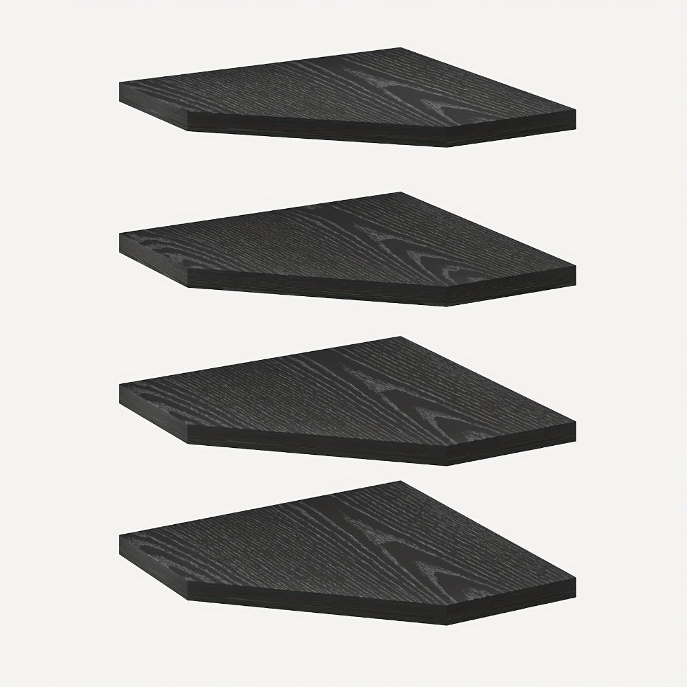 Floating Corner Wall Shelf 5-Sided Wall Mounted Storage Rack - Modern Display Unit for Bathroom, Kitchen, Bedroom & Living Room - Set of 2, 4 or 6 in Brown, Black or White - product image 10