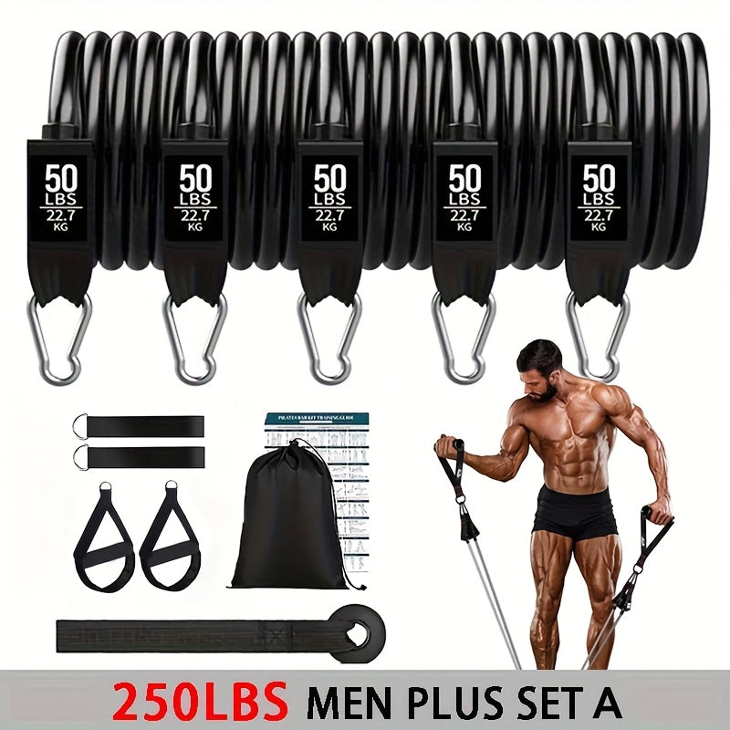 Resistance Bands Set 5-Pack | Break-Resistant Workout Bands with Handles for Home Gym | 250LBS Heavy Duty Exercise Bands for Men & Women | Pilates | Yoga - product image