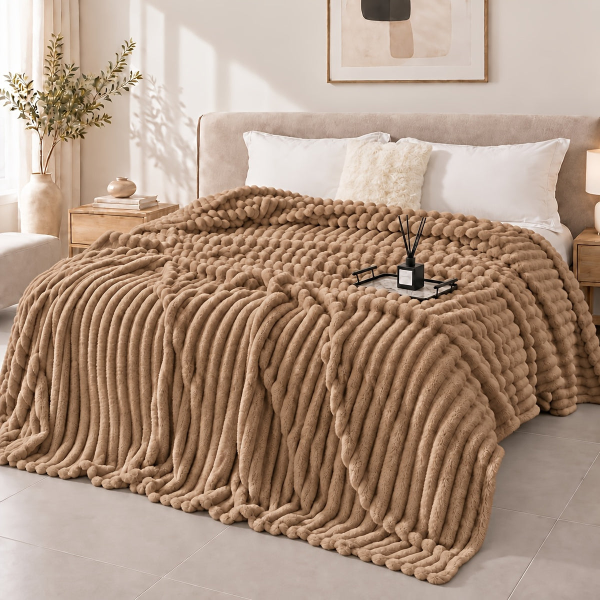 1pc Ultra-soft Faux Rabbit Fur Blanket, Comfortable and Warm, Suitable For All Seasons, Available In Multiple Colours, Multipurpose Blanket, Suitable For Bed - product image 20
