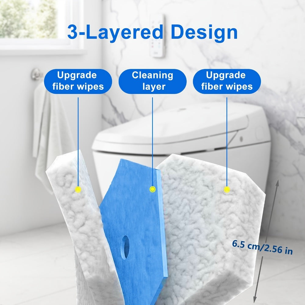Disposable Toilet Wand Refills 120 or 58 Count Compatible with Clorox ToiletWand Upgraded Fiber Deep Clean Removes Rust Scale Hard Water Stains Toilet Bowl Brush Replacement Heads - product image 7