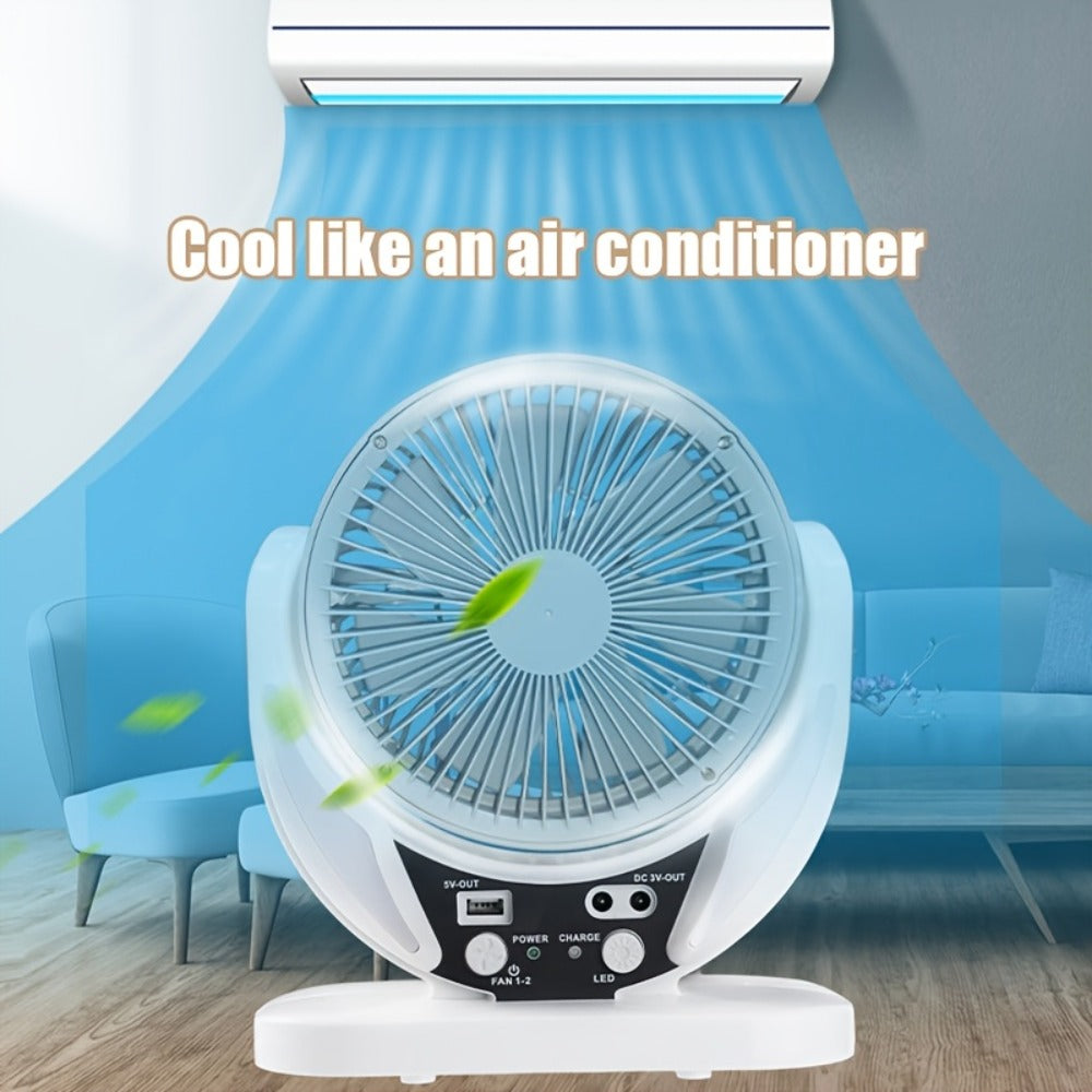 Solar Fan Portable Camping Fan with Solar Panel and USB Charging Adjustable Speed and Angle Phone Charging Function Emergency Power Outage Outdoor Travel Fan - product image 4
