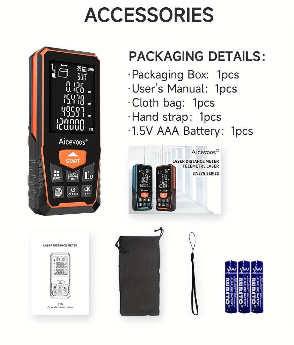 Digital Laser Rangefinder 50M 70M 100M 120M Laser Distance Meter Tape Measure Range Finder for Construction DIY Outdoor Contractor Gift - product image 33