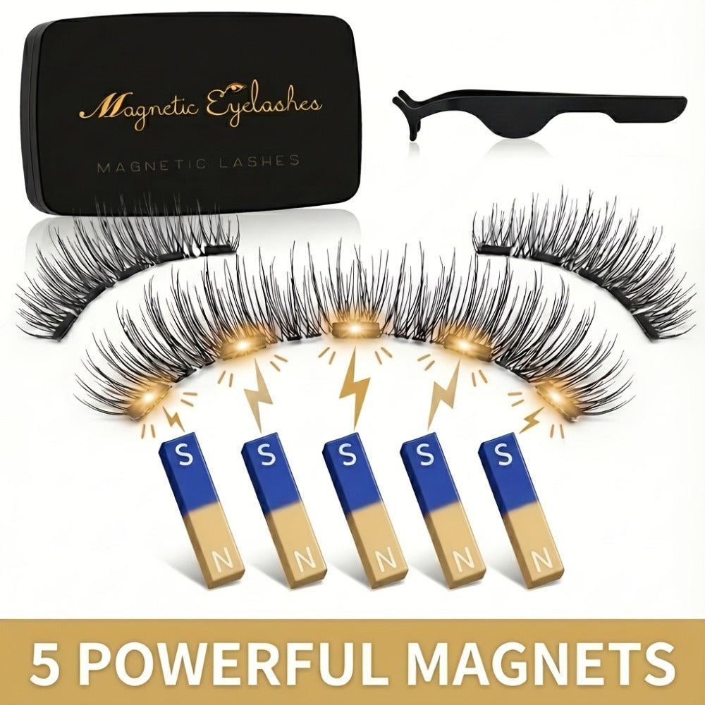 Reusable Magnetic False Lashes 8Pcs No Glue Double Strip Set with Applicator & Tweezers – Natural Everyday Makeup Look for Women, Daily Wear, Parties, Travel & Mom Gift - product image 4