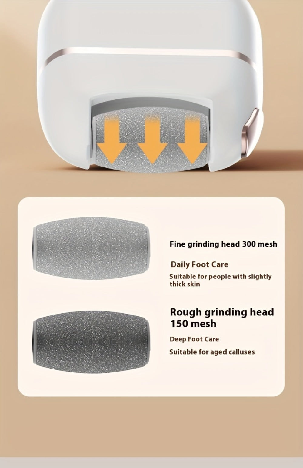Electric Foot Callus Remover Rechargeable with 2 Roller Heads - Portable Dead Skin Scrubber Pedicure Tool for Smooth Soft Feet Cracked Heel Repair Home Professional Foot Care Kit,  - product image 14