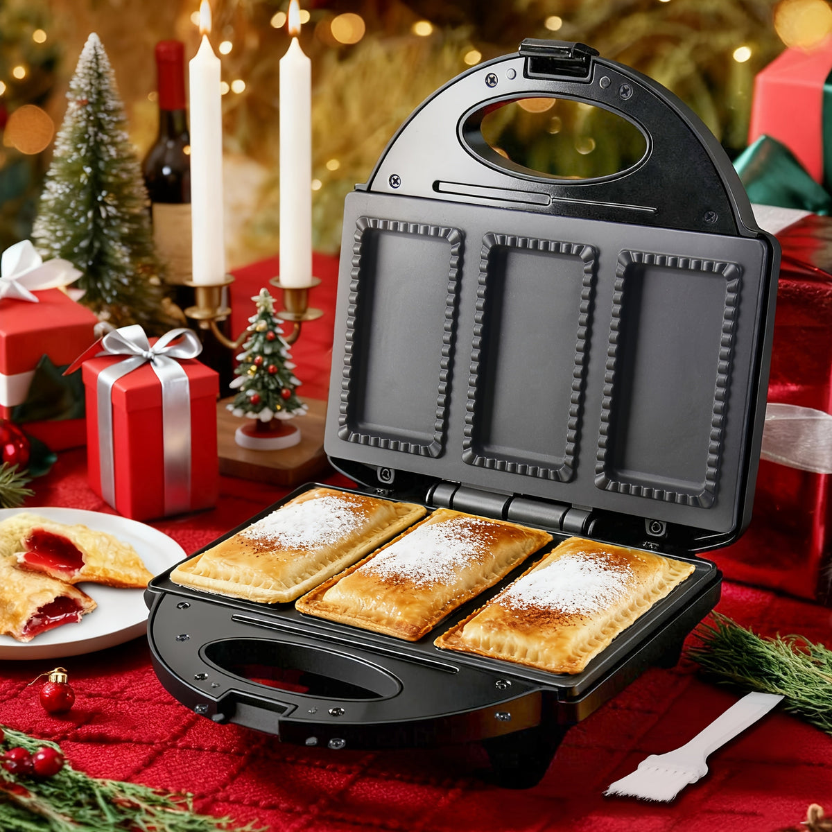 Electric Pocket Pie Maker with Crust Cutter – Dual Non-Stick Cooking Plates, Easy Press Iron for Homemade Snacks, Desserts, Empanadas & Hand Pies - product image 9