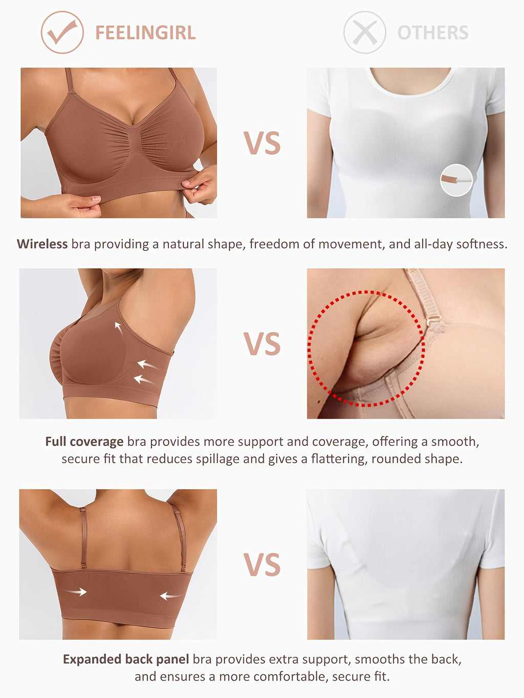 Women's Push-Up Seamless Bra with Breathable Design and Back Control - product image 16