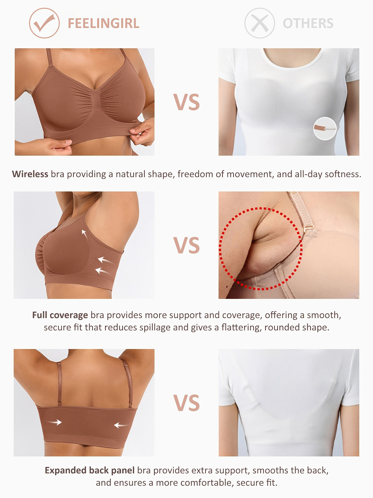 Women's Push-Up Seamless Bra with Breathable Design and Back Control - product image 16